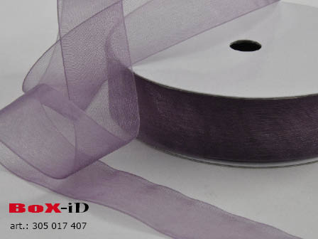 Organza woven edge Color 407 purple 25mm x 25m
